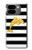 S2882 Black and White Striped Gold Dolphin Hülle Schutzhülle Taschen für Google Pixel 9 Pro Fold