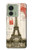 S2108 Eiffel Tower Paris Postcard Hülle Schutzhülle Taschen für Motorola Edge (2023), Edge 40