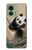 S2210 Panda Fluffy Art Painting Hülle Schutzhülle Taschen für Motorola Edge (2023), Edge 40