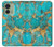 S2906 Aqua Turquoise Stone Hülle Schutzhülle Taschen für Motorola Edge (2023), Edge 40