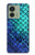 S3047 Green Mermaid Fish Scale Hülle Schutzhülle Taschen für Motorola Edge (2023), Edge 40