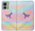 S3203 Rainbow Unicorn Hülle Schutzhülle Taschen für Motorola Edge (2023), Edge 40