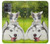 S3795 Kitten Cat Playful Siberian Husky Dog Paint Hülle Schutzhülle Taschen für Motorola Moto G14