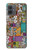 S3879 Retro Music Doodle Hülle Schutzhülle Taschen für Motorola Moto G14