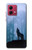 S0935 Wolf Howling in Forest Hülle Schutzhülle Taschen für Motorola Moto G84
