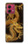 S2804 Chinese Gold Dragon Printed Hülle Schutzhülle Taschen für Motorola Moto G84