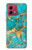 S2906 Aqua Turquoise Stone Hülle Schutzhülle Taschen für Motorola Moto G84