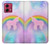 S3070 Rainbow Unicorn Pastel Sky Hülle Schutzhülle Taschen für Motorola Moto G84
