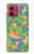 S3273 Flower Line Art Pattern Hülle Schutzhülle Taschen für Motorola Moto G84