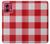 S3535 Red Gingham Hülle Schutzhülle Taschen für Motorola Moto G84