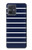 S2767 Navy White Striped Hülle Schutzhülle Taschen für Motorola Moto G54