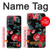 S3112 Rose Floral Pattern Black Hülle Schutzhülle Taschen für Motorola Moto G54