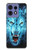 S0752 Blue Fire Grim Wolf Hülle Schutzhülle Taschen für Motorola Edge 50 Pro