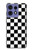 S1611 Black and White Check Chess Board Hülle Schutzhülle Taschen für Motorola Edge 50 Pro