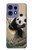 S2210 Panda Fluffy Art Painting Hülle Schutzhülle Taschen für Motorola Edge 50 Pro