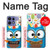 S2521 Cute Nerd Owl Cartoon Hülle Schutzhülle Taschen für Motorola Edge 50 Pro