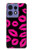S2933 Pink Lips Kisses on Black Hülle Schutzhülle Taschen für Motorola Edge 50 Pro
