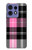 S3091 Pink Plaid Pattern Hülle Schutzhülle Taschen für Motorola Edge 50 Pro