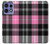 S3091 Pink Plaid Pattern Hülle Schutzhülle Taschen für Motorola Edge 50 Pro