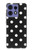 S2299 Black Polka Dots Hülle Schutzhülle Taschen für Motorola Edge 50 Fusion