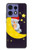 S2849 Cute Sleepy Owl Moon Night Hülle Schutzhülle Taschen für Motorola Edge 50 Fusion