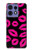 S2933 Pink Lips Kisses on Black Hülle Schutzhülle Taschen für Motorola Edge 50 Fusion