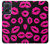 S2933 Pink Lips Kisses on Black Hülle Schutzhülle Taschen für Motorola Edge 50 Fusion