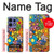 S3281 Colorful Hippie Flowers Pattern Hülle Schutzhülle Taschen für Motorola Edge 50 Fusion