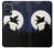 S3289 Flying Pig Full Moon Night Hülle Schutzhülle Taschen für Motorola Edge 50 Fusion