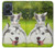 S3795 Kitten Cat Playful Siberian Husky Dog Paint Hülle Schutzhülle Taschen für Motorola Edge 50 Fusion
