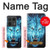 S0752 Blue Fire Grim Wolf Hülle Schutzhülle Taschen für Motorola Edge 50 Ultra