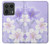 S2361 Purple White Flowers Hülle Schutzhülle Taschen für Motorola Edge 50 Ultra