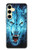S0752 Blue Fire Grim Wolf Hülle Schutzhülle Taschen für Samsung Galaxy S24 FE