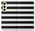 S1596 Black and White Striped Hülle Schutzhülle Taschen für Samsung Galaxy S24 FE