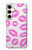 S2214 Pink Lips Kisses Hülle Schutzhülle Taschen für Samsung Galaxy S24 FE