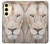 S2399 White Lion Face Hülle Schutzhülle Taschen für Samsung Galaxy S24 FE