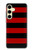 S2638 Black and Red Striped Hülle Schutzhülle Taschen für Samsung Galaxy S24 FE
