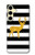 S2794 Black and White Striped Deer Gold Sparkles Hülle Schutzhülle Taschen für Samsung Galaxy S24 FE