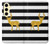 S2794 Black and White Striped Deer Gold Sparkles Hülle Schutzhülle Taschen für Samsung Galaxy S24 FE