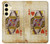 S2833 Poker Card Queen Hearts Hülle Schutzhülle Taschen für Samsung Galaxy S24 FE