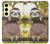 S3138 Cute Baby Sloth Paint Hülle Schutzhülle Taschen für Samsung Galaxy S24 FE