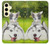 S3795 Kitten Cat Playful Siberian Husky Dog Paint Hülle Schutzhülle Taschen für Samsung Galaxy S24 FE