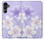 S2361 Purple White Flowers Hülle Schutzhülle Taschen für Samsung Galaxy A16 5G