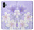 S2361 Purple White Flowers Hülle Schutzhülle Taschen für Samsung Galaxy A06