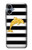 S2882 Black and White Striped Gold Dolphin Hülle Schutzhülle Taschen für Samsung Galaxy A06