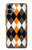 S3421 Black Orange White Argyle Plaid Hülle Schutzhülle Taschen für Samsung Galaxy A06