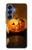S1083 Pumpkin Spider Candles Halloween Hülle Schutzhülle Taschen für Samsung Galaxy S25