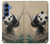 S2210 Panda Fluffy Art Painting Hülle Schutzhülle Taschen für Samsung Galaxy S25