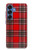 S2374 Tartan Red Pattern Hülle Schutzhülle Taschen für Samsung Galaxy S25