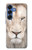 S2399 White Lion Face Hülle Schutzhülle Taschen für Samsung Galaxy S25